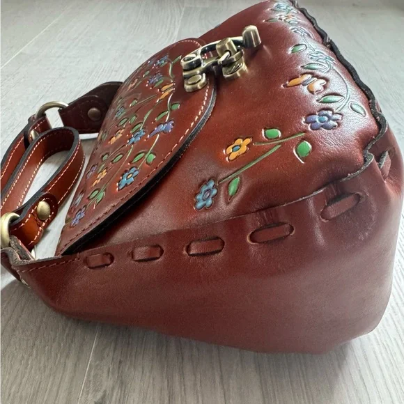 NWT Patricia Nash | Micaela Floral Leather | Boho Shoulder Purse - Picture 2 of 10